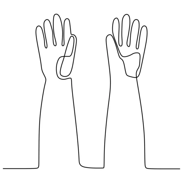 Dessin continu d'une ligne de gants de sécurité illustration vectorielle de conception minimaliste — Image vectorielle