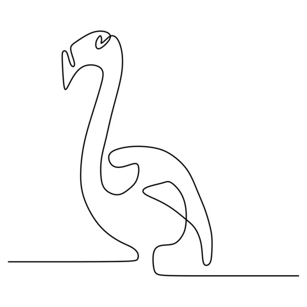 Eine Linie Zeichnung von Vogel Minimalismus Flamingo Tier trendy Design Vektor Illustration — Stockvektor