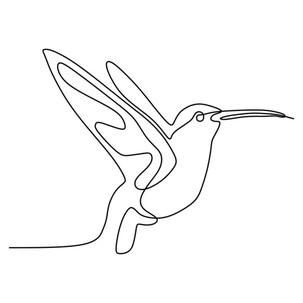 Una línea de dibujo de colibrí minimalismo dibujo vector ilustración — Vector de stock