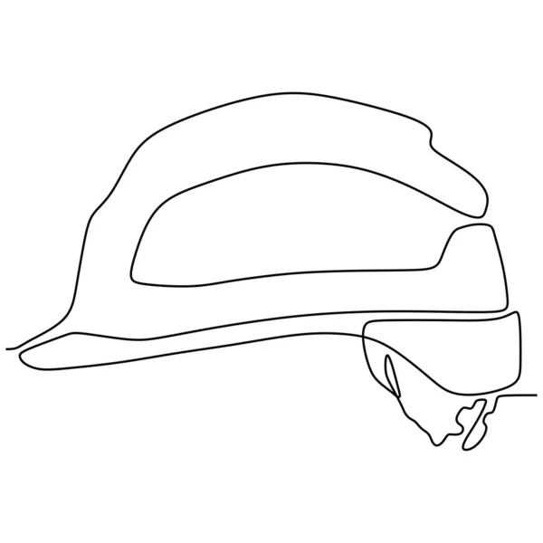 Línea continua dibujo de casco de seguridad para la empresa industrial trabajador diseño minimalista vector ilustración — Archivo Imágenes Vectoriales