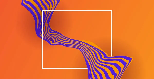 Fondo abstracto líquido de moda con marco en color naranja. Tinta fluida plash 3d vector ilustración eps 10 . — Archivo Imágenes Vectoriales