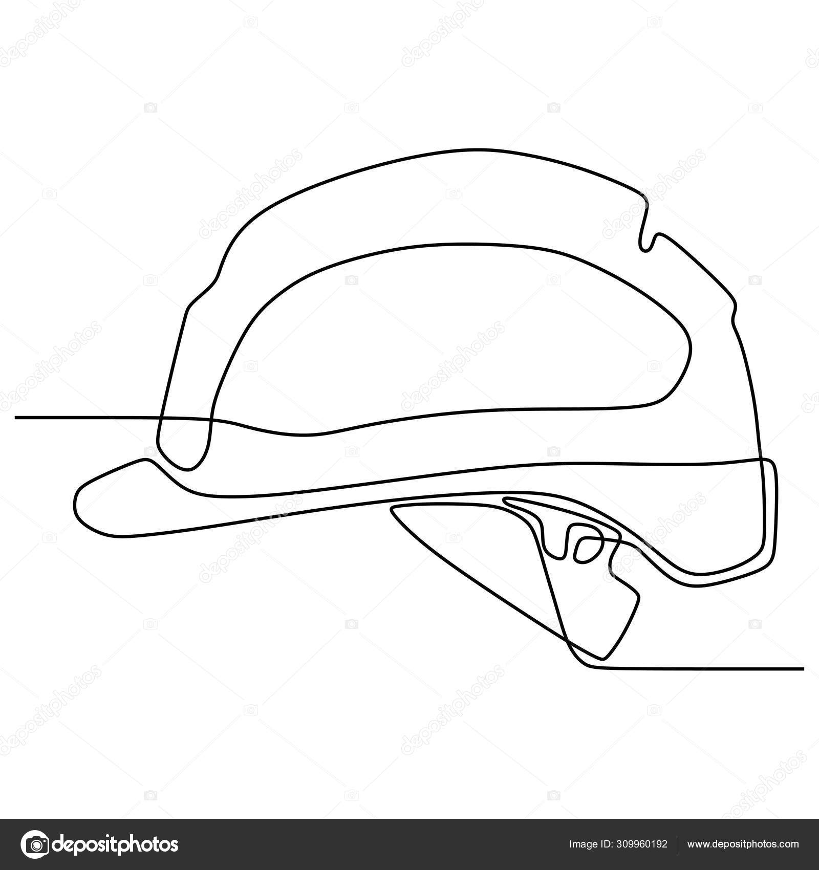 Continuous one line drawing ofengineer wearing uniform and safety helmet  Stock Vector by ©milastokerpro 533904020