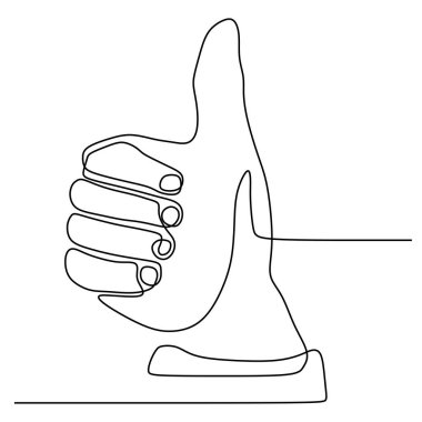Sürekli çizgi çekme başparmak kadar el jest kavramı ince, katılıyorum ve tamam