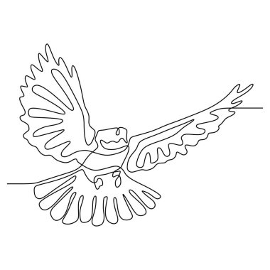 minimalizm uçan güvercin kuş bir satır çizim