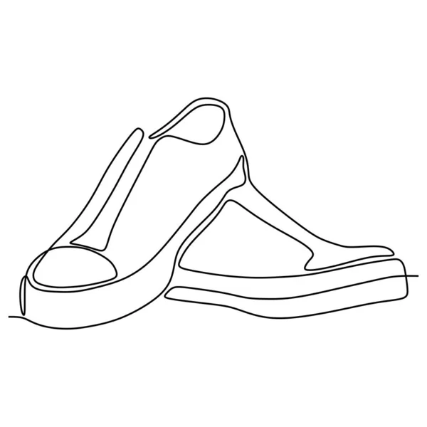 Uma linha de desenho de sapatos design minimalista vetor ilustração estilo minimalismo —  Vetores de Stock