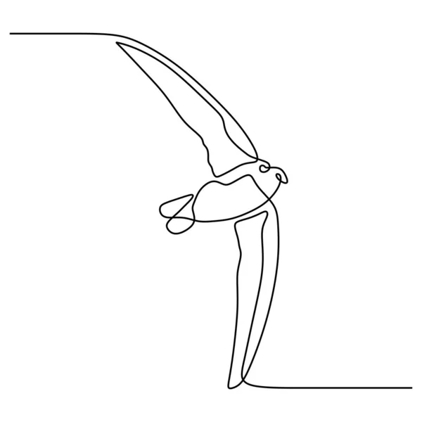 连续一行画燕鸟飞极简主义 — 图库矢量图片