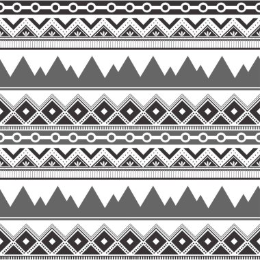 Kusursuz etnik düzen. El yapımı Maori tarzı çizgiler. Tekstil ürünleriniz için renkli baskılar. Vektör illüstrasyonu.