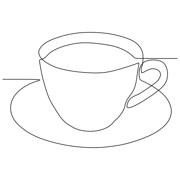 Рисование чашки кофе векторная иллюстрация минималистский дизайн на белом фоне — стоковый вектор