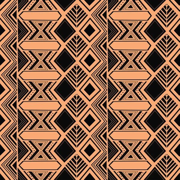 独特的部落手绘毛利族风格无缝图案图案五彩斑斓的设计载体，可供时尚纺织品印花用. — 图库矢量图片