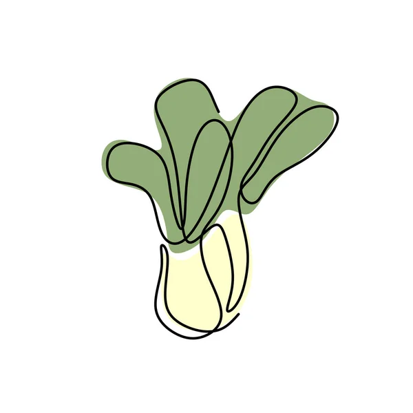 Gemüse für vegane Ernährung durchgehend eine Linie ziehen. Vektorillustration — Stockvektor