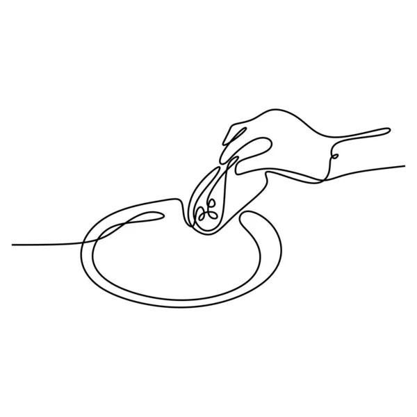 Dessin continu d'une ligne d'illustration vectorielle de conception de minimalisme de malbouffe de Taco — Image vectorielle