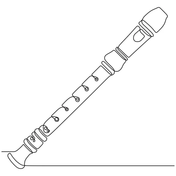 Jeden souvislý spojnicový výkres zapisovače instrumentální ilustrace obrázek minimalistický design jednoduchá čára — Stockový vektor