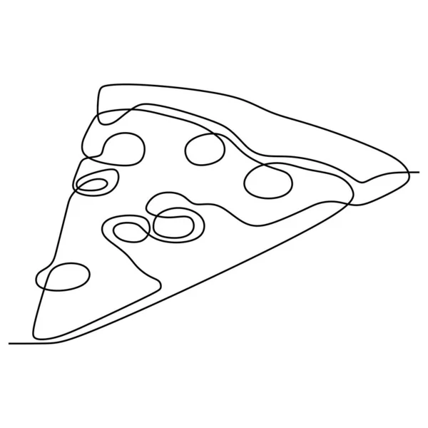 Dessin en ligne continu de l'illustration vectorielle de conception de minimalisme alimentaire pizza — Image vectorielle