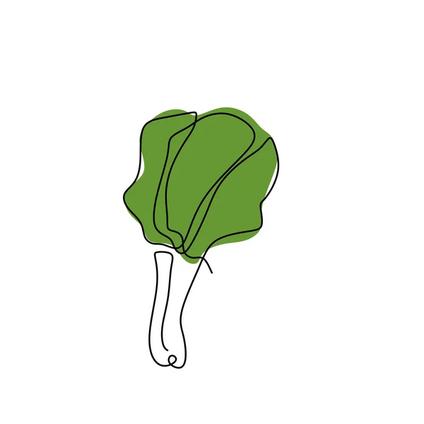 Zelenina na veganské jídlo. Nepřetržitá kresba jedné čáry. Vektorová ilustrace — Stockový vektor