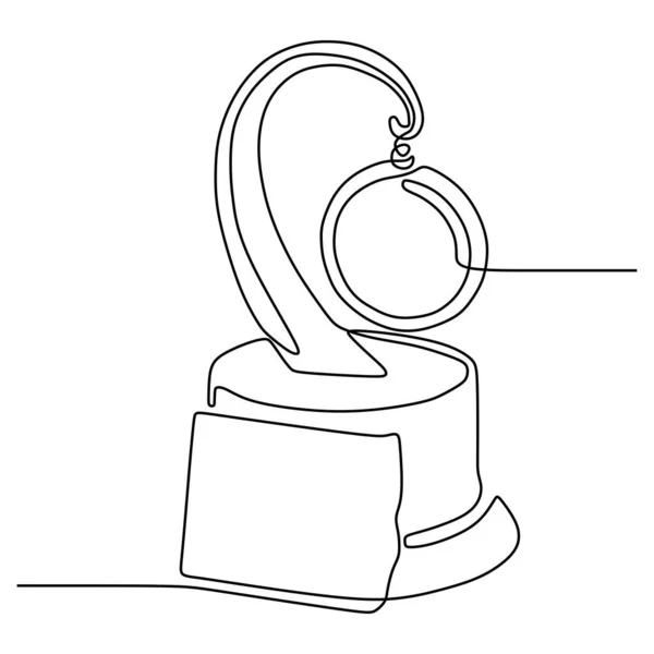 Один непрерывный рисование линии победителя трофей минимализм объект дизайн вектор иллюстрации — стоковый вектор