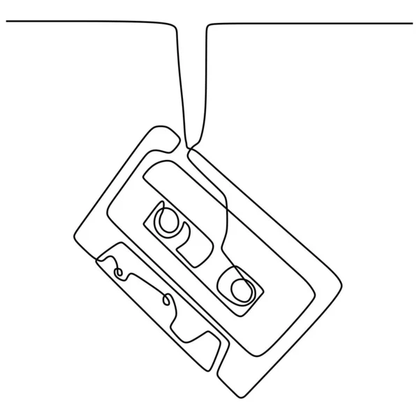 Лента лента лента непрерывной однострочной рисунок векторной музыки символ ретро-винтаж — стоковый вектор