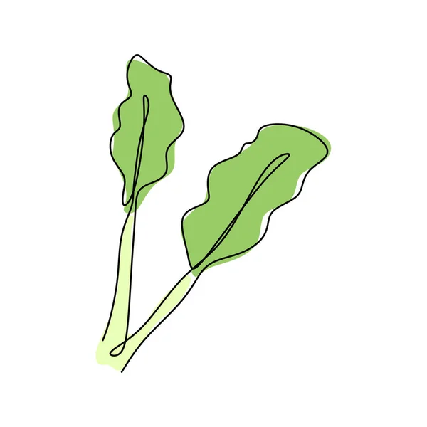 Dessin continu d'une ligne. Légumes pour la nourriture végétalienne croquis dessiné à la main. Illustration vectorielle — Image vectorielle