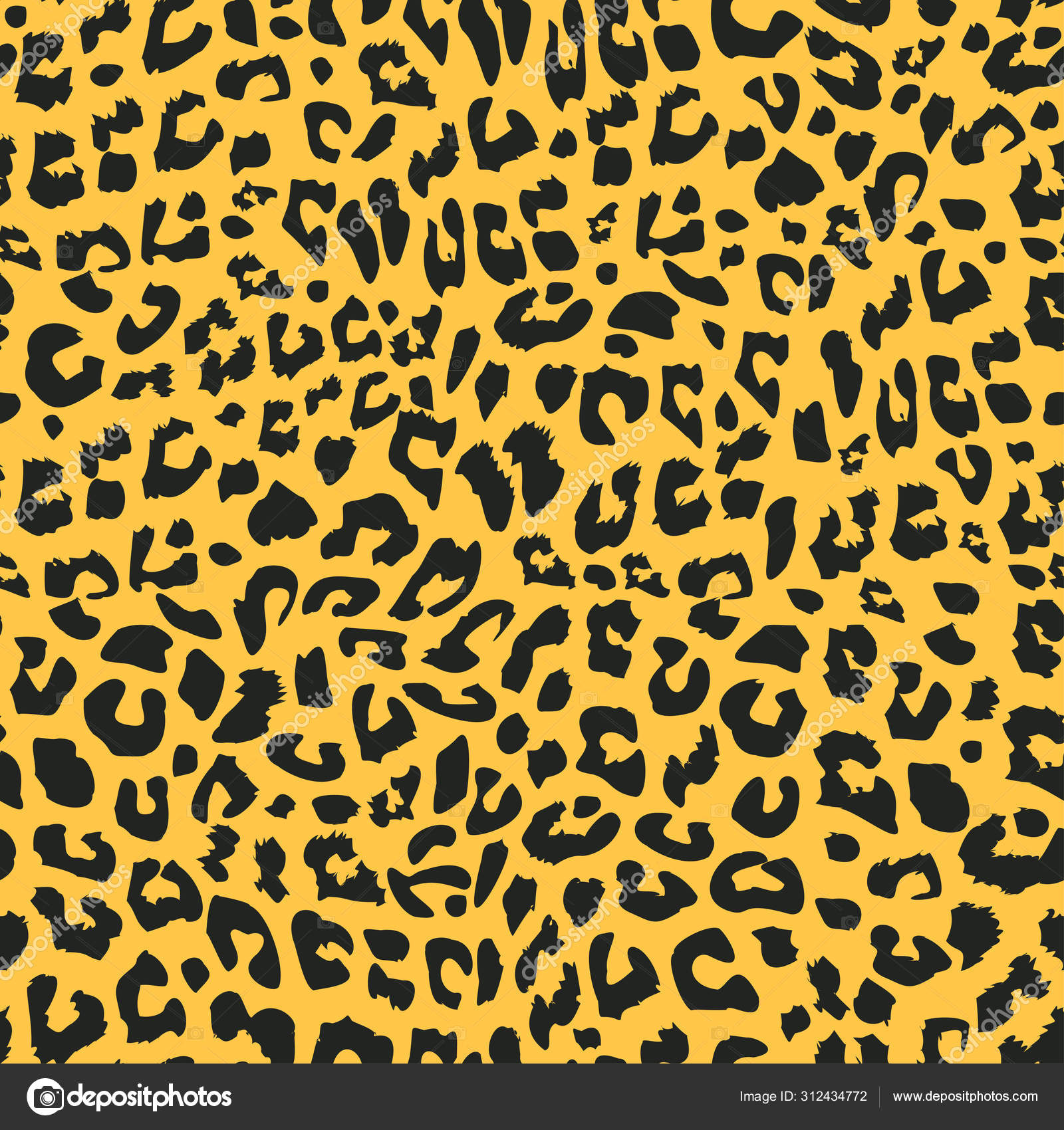 재규어나 표범의 물갈퀴없는 무늬. 사진찍을 준비가 된 털 섬유를 묘사 한 실제 동물의 피부 배경 벡터. 스톡 벡터 -  ©ngupakarti 312434772, image size:1600x1700