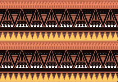 Etnik ve kabile motifleriyle kusursuz klasik model. Renkli tasarım Aztek bohem tasarımı. Vektör illüstrasyonu.