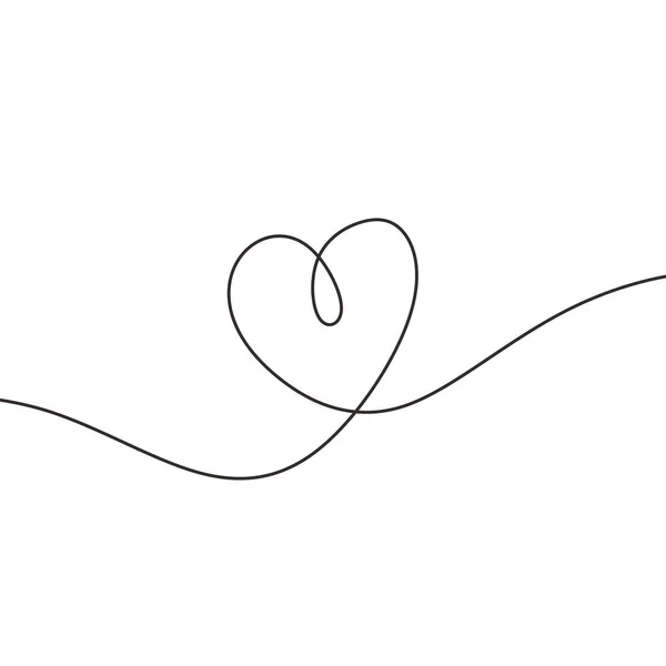 Cuore un simbolo di disegno di linea. Design minimalista vettoriale isolato su sfondo bianco . — Vettoriale Stock