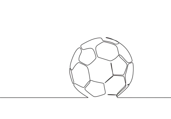 One line drawing of football ball vector illustration minimalist design — Stock Vector