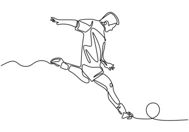 Tek sıra koşan bir sporcu. Egzersiz yapan adam sürekli tasarım çiziyor. Maç veya yarışma sırasında topa vuran kişi.