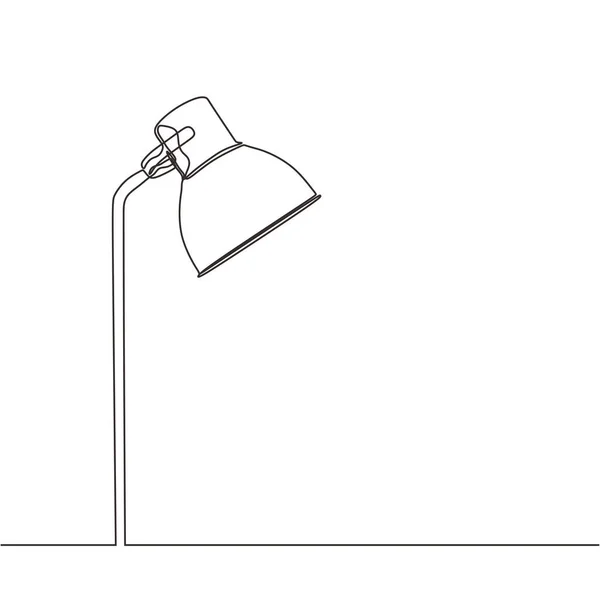 Ununterbrochene Linienzeichnung des Raumlampen-Minimalismus. Vektor Illustration Einfachheit und sauberes Design. — Stockvektor