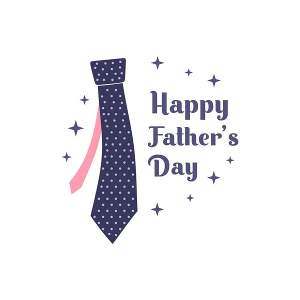 Father Day Vector Flat Illustration Simple Element Tie Isolated White — Stock Vector