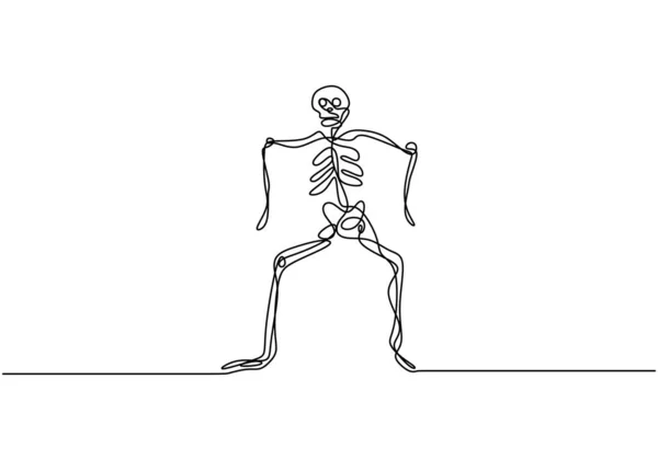 Икона Человеческого Черепа Один Простой Ужасный Череп Хэллоуин Контур Рисунка — стоковый вектор