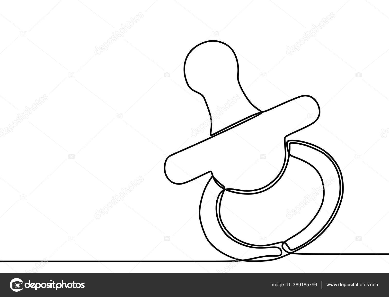 乳児用ペースメーカー用の連続シングルラインを描きました 白い背景に隔離されたダミーペースメーカー 新生児の概念のためのペースメーカー 幼児期 保育園 赤ちゃんの誕生などのトピックのベクトルイラスト ストックベクター C Ngupakarti