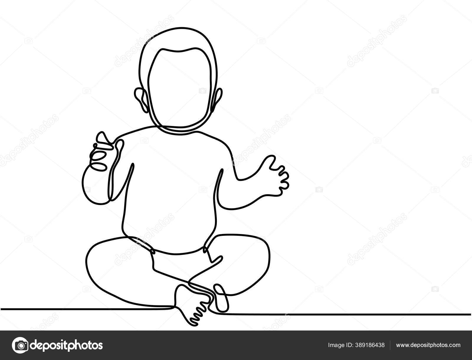 一张婴儿的画图可爱的小男孩坐在地板上快乐地玩耍着手绘了一张人物形象的画像以简约主义风格出现的小孩矢量说明 一张婴儿的画图可爱的小男孩坐在地板上快乐地玩耍着手绘了一张人物形象的画像以简约主义风格出现的小孩矢量说明