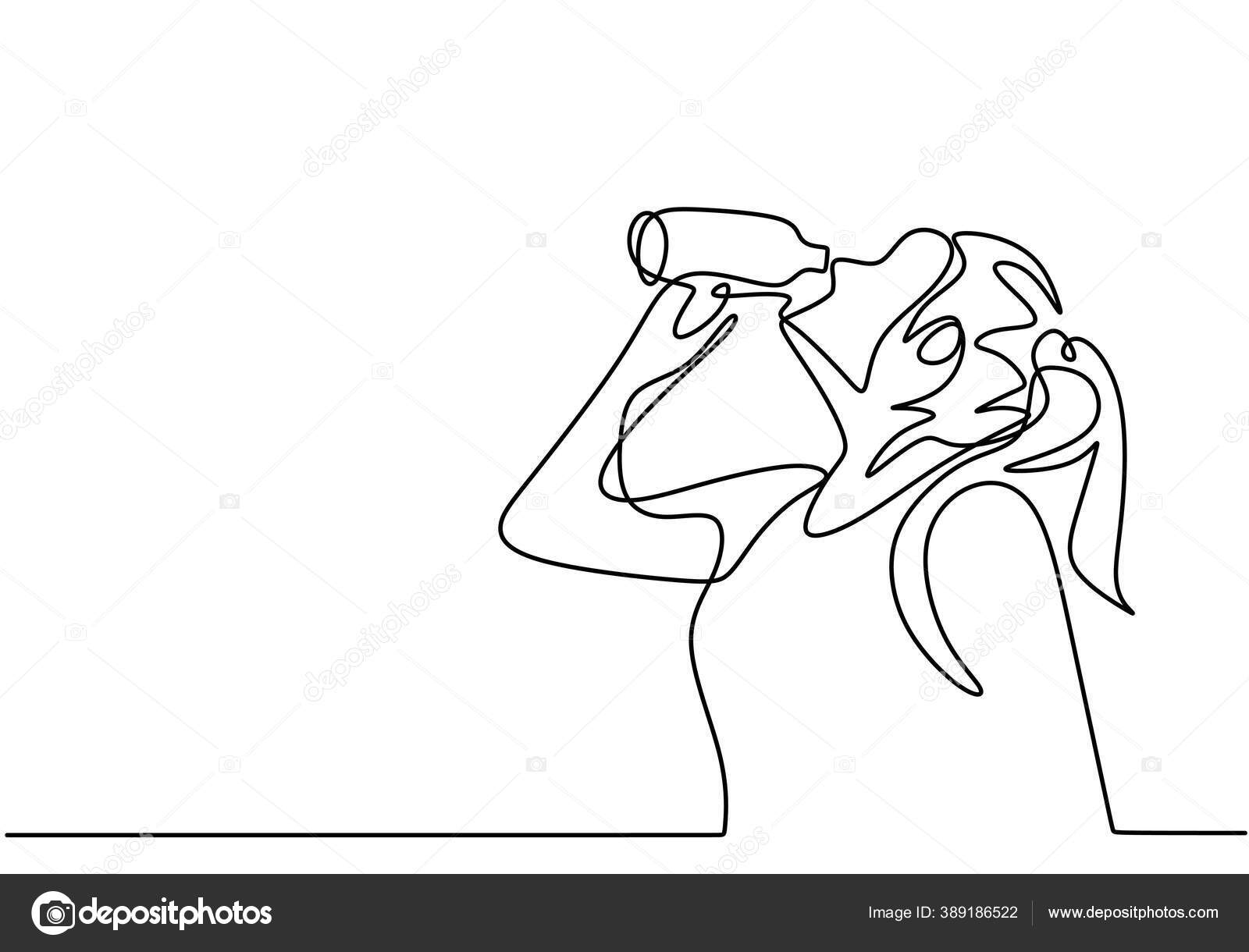 늘어서 젖병으로 마시는 여자들의 여자들은 조깅을 느낀다 단순하게 손으로 미니멀리즘 스톡 벡터 - ©ngupakarti 389186522, image size:1600x1220