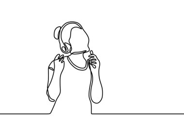 Müzik dinleyen bir kızın durmaksızın çizdiği çizgi. Saçını örmüş güzel bir kadın müzik dinlemek ve şarkı söylemek için kulaklık takmaktan hoşlanır. Sevimli kadın müzik bağımlısı.