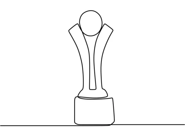Одна Строка Рисунок Победителя Трофея Минимализм Объект Дизайн Векторной Иллюстрации — стоковый вектор
