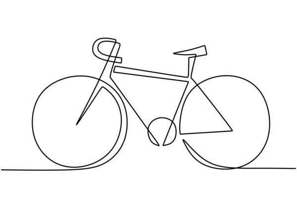 One Line Drawing Continuous Line Art Classic Bicycle Vector Illustration — Stock Vector