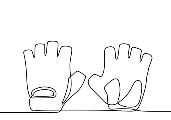 胶乳手套的副 为保护清洁 科学家和化妆品而连续绘制橡胶手套单行图 一次性抗病毒医疗保护的黑色简单例证 — 图库矢量图片