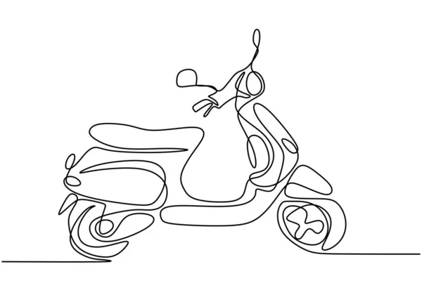 Une Ligne Dessin Moto Moteur Abstrait Dessiner Main Art Design — Image vectorielle