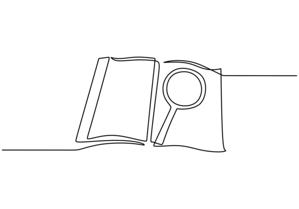 Увеличитель Нарисован Одной Сплошной Линией Рисунка Векторной Иллюстрации Минималистский Дизайн — стоковый вектор