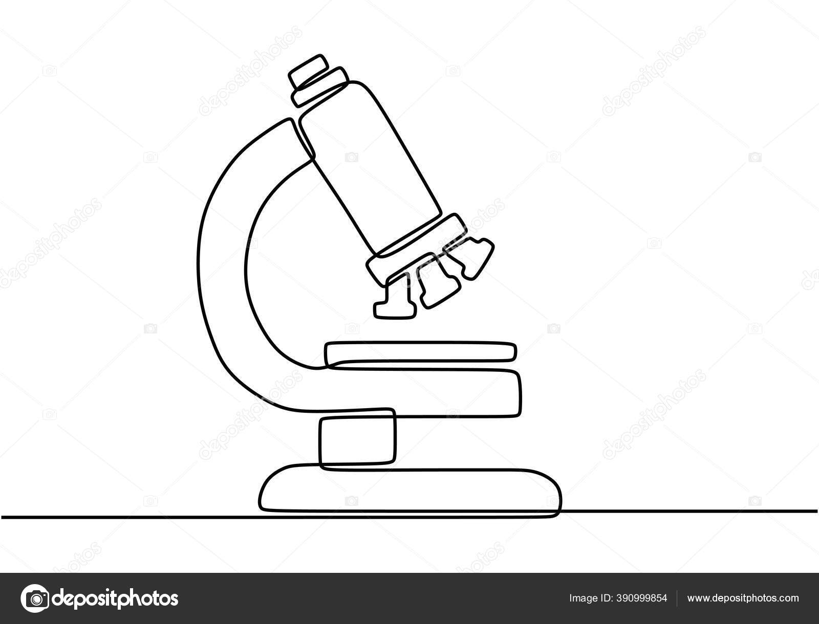 Microscope Vecteur Icône Objet Scientifique Isolé Sur Fond Blanc