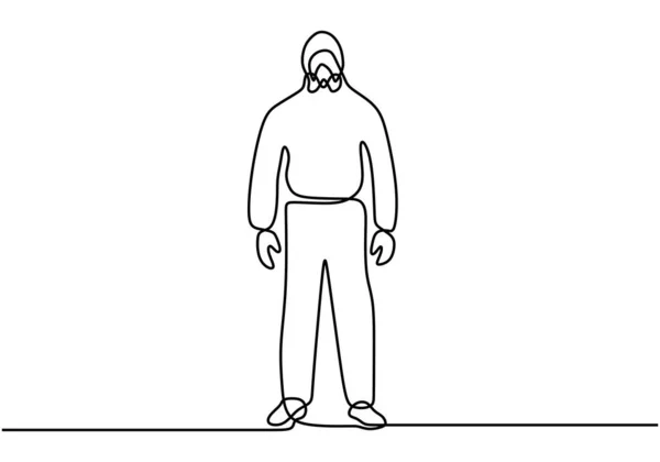 Homme Utilise Uniforme Sécurité Combat Sars Covid Avec Design Minimaliste — Image vectorielle