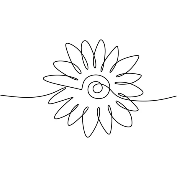 Vacker Blomma Minimal Linje Stil Kontinuerlig Enda Linje Ritning Blomma — Stock vektor