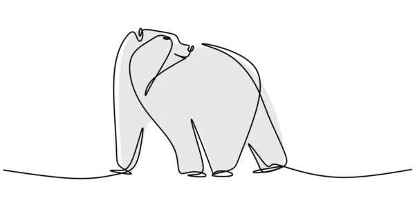 クマ野生動物ベクトルイラストの連続線画 野生の哺乳動物の形から事業会社のアイコンの概念 会社のロゴアイデンティティ手描きミニマリストスタイルのためのグリズリークマ — ストックベクタ