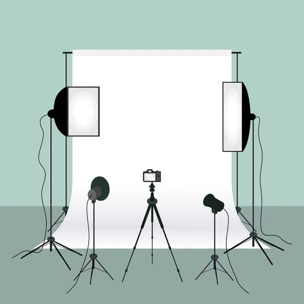 Equipamento Fotografia Ilustração Vetorial Plana Fundo Branco Para Tirar Fotos —  Vetores de Stock