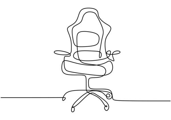 Непрерывный Рисунок Офисного Стула Современное Рабочее Кресло Изолировано Белом Фоне — стоковый вектор