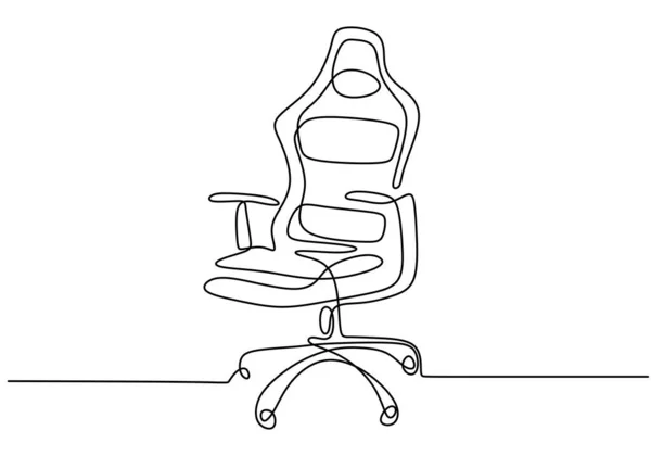 Ständig Eine Linie Zeichnen Bürostuhl Moderner Arbeitsstuhl Isoliert Auf Weißem — Stockvektor