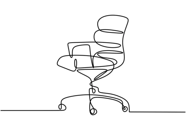Ständig Eine Linie Zeichnen Bürostuhl Moderner Arbeitsstuhl Isoliert Auf Weißem — Stockvektor