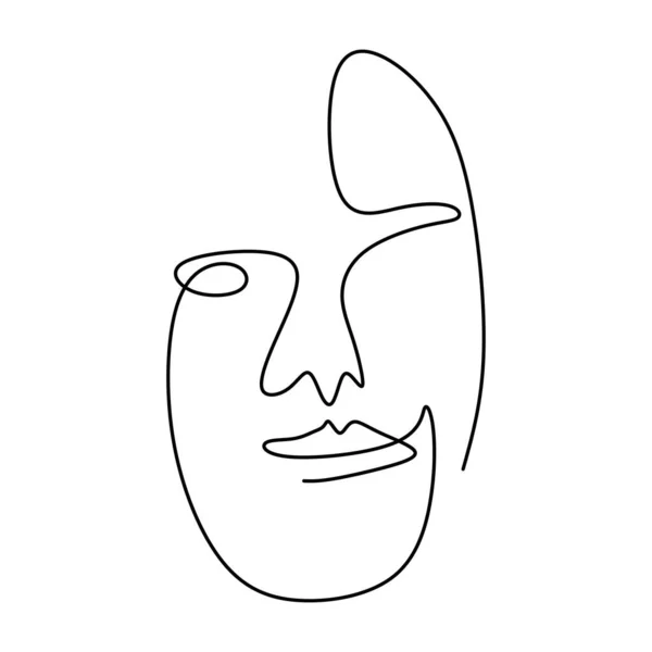 抽象的な人間の顔の連続線画 現代の連続ラインアートの男性と女性のミニマリスト輪郭 ホーム装飾 トートバッグ Tシャツプリント モバイルケースに最適です ベクターイラスト — ストックベクタ