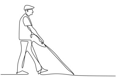 Kör bir adamın aralıksız çizdiği bir sanat eseri sopasıyla sokakta yürüyor. Genç adam bastonunun yardımıyla karşıdan karşıya geçiyordu. Özürlü bir erkek. Kimse mükemmel değildir. Vektör illüstrasyonu