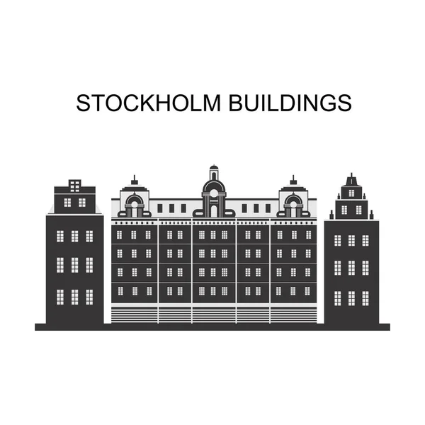 Elemento Plano Ciudad Sueca — Archivo Imágenes Vectoriales