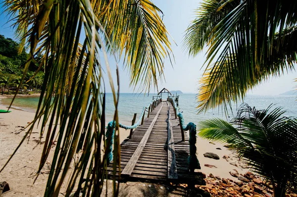 Träbrygga Koh Chang Thailand — Stockfoto